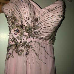 Cotton candy color long elegant dress.